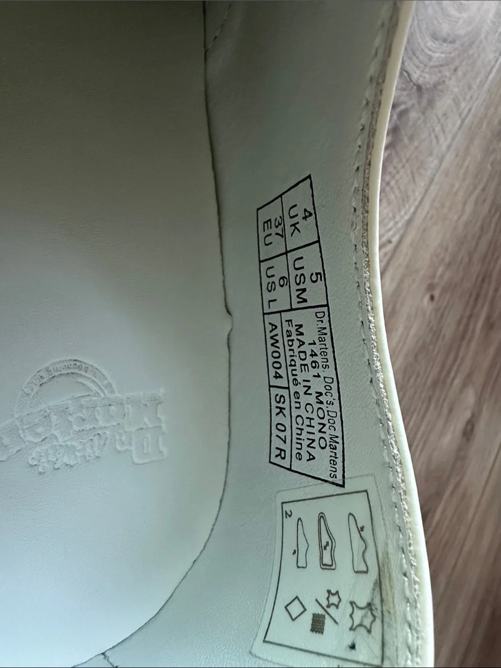 Dr. Martens White Leather Lace-Up